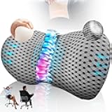 Mullow® Lumbar Support Pillow for Office Chair | for Low Back Pain Relief | Memory Foam Ergonomic Sreamline | for Car, Office Chair, Home, Bed, Seat Cushion(Grey)