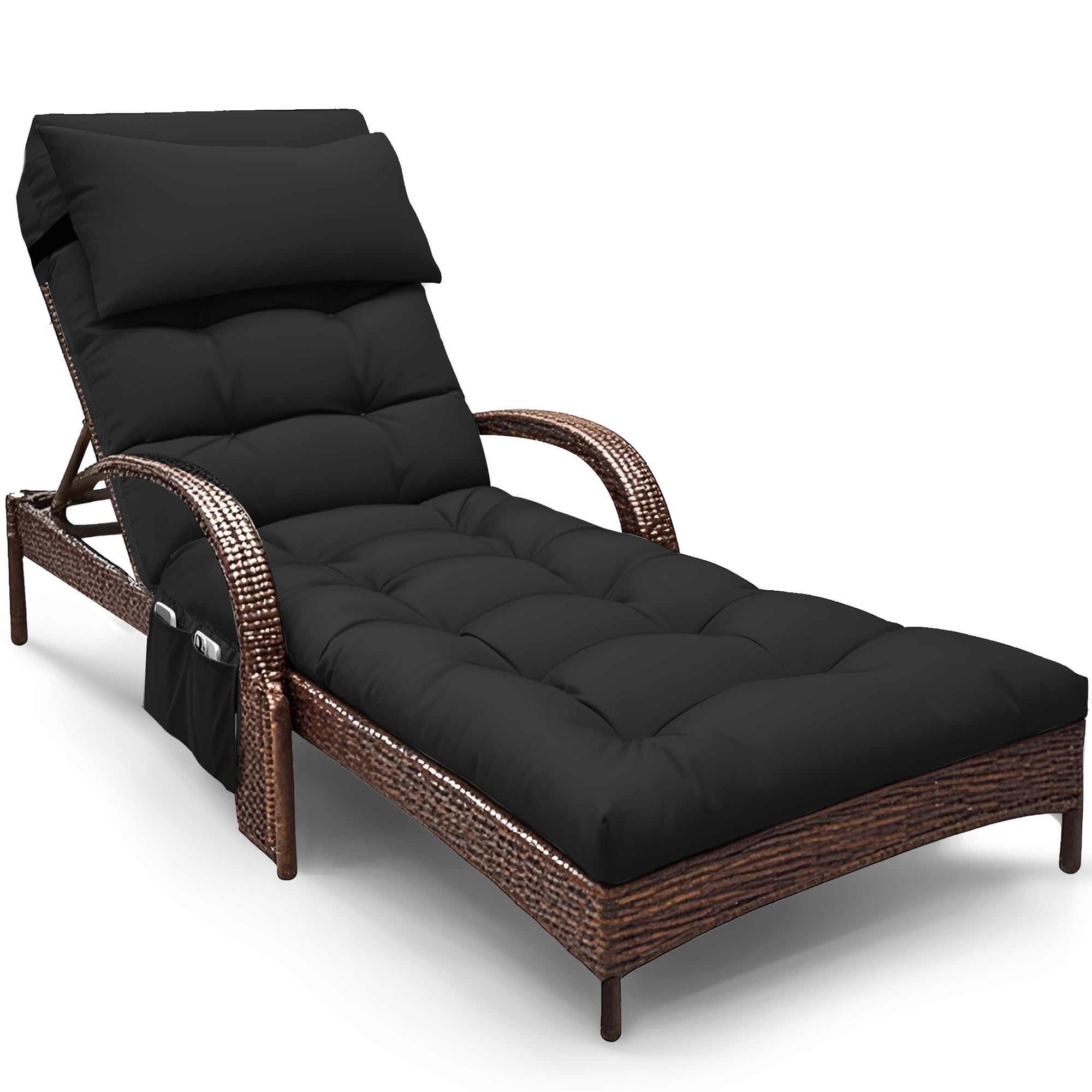 Moutosne Outdoor Chaise Lounge Chair Cushion, Waterproof Outdoor Chair Cushions for Patio Furniture, 71 x 21 x 4 Inches Replacement Chaise Lounge