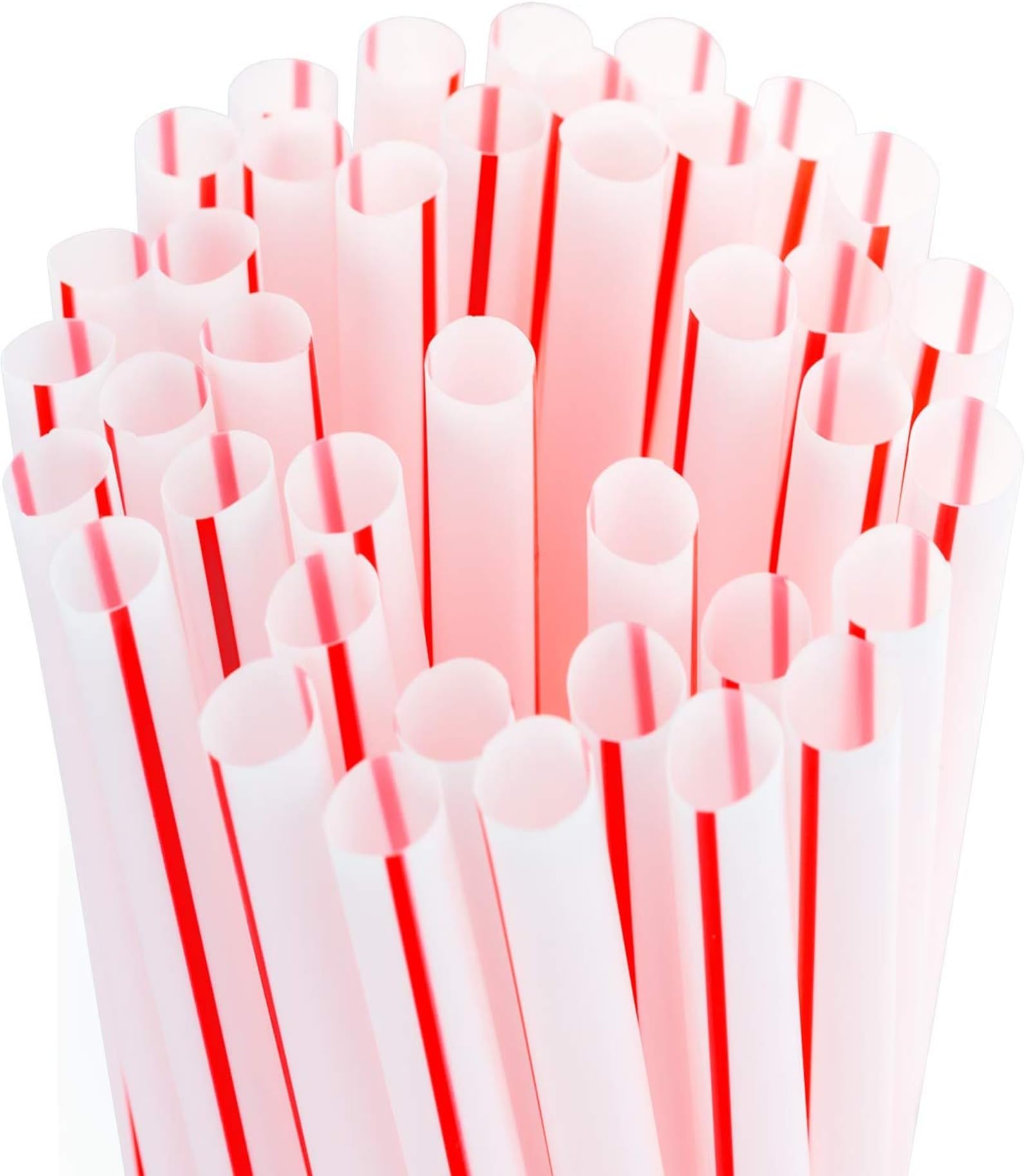 - Retro, Extra Sturdy Sanitary Plastic Straws 600pk. BPA-Free, Individually Wrapped Red and White Striped Jumbo Disposable 7.75 Inch Drinking Straw. Best for Milkshakes, Smoothies, and Thick Drinks.