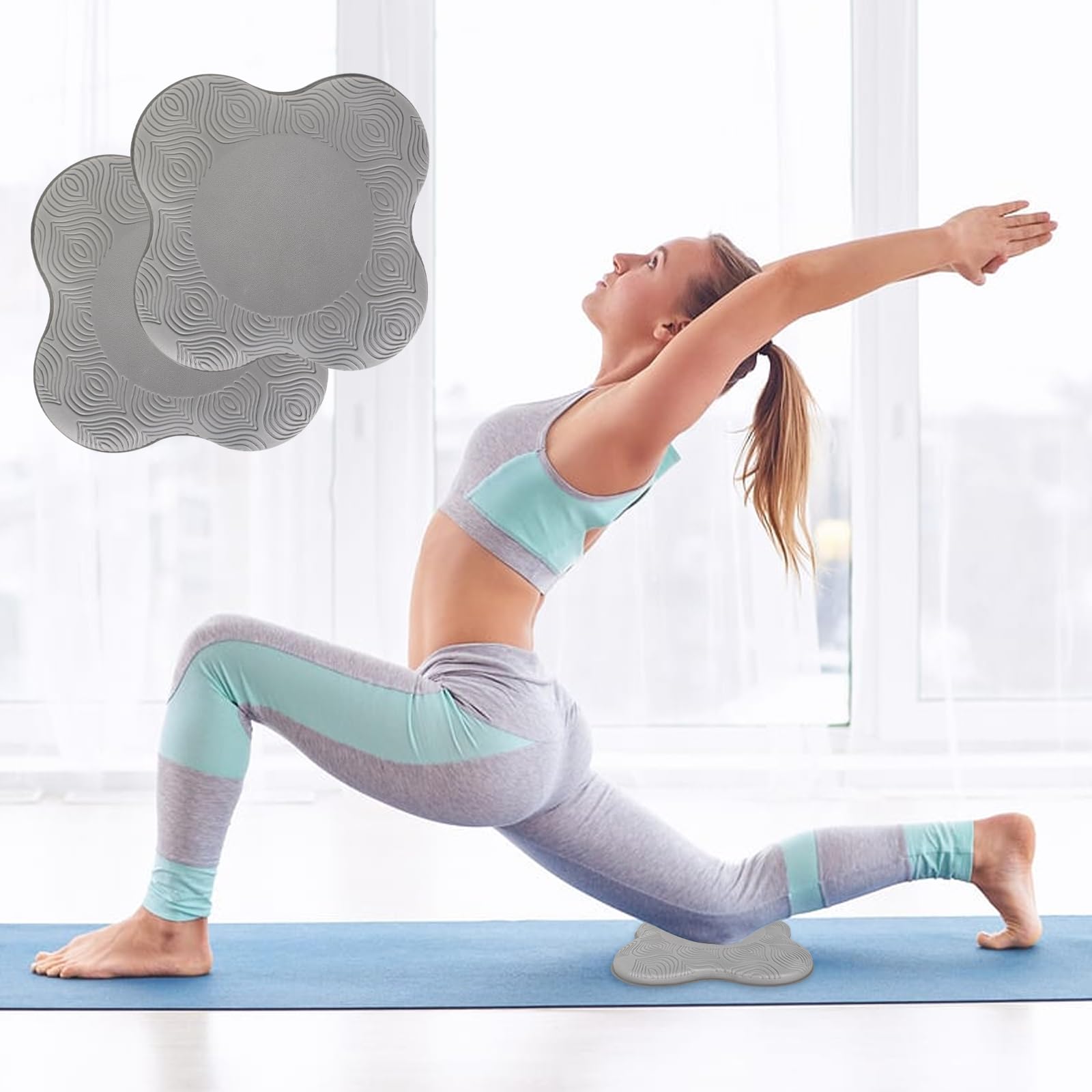 Almohadillas Para Rodillas De Yoga Flintronic - 2 Unidades TPE Antideslizantes - 20 Mm Grosor - Protección Rodillas/Codos