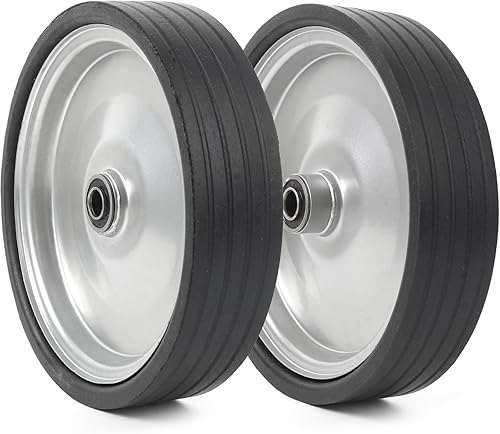 Miniatura 7 de AR-PRO Paquete de 2 neumáticos de repuesto de goma sólida de 10 x 2.5 pulgadas, sin planos, neumáticos y ruedas para carretillas manuales