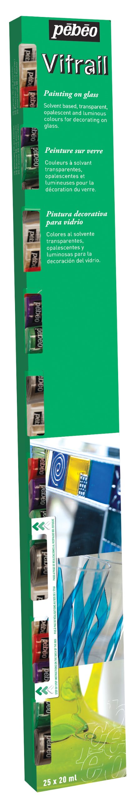 Pebeo 25 X 20 Ml Vitrail Set, Assorted Colors