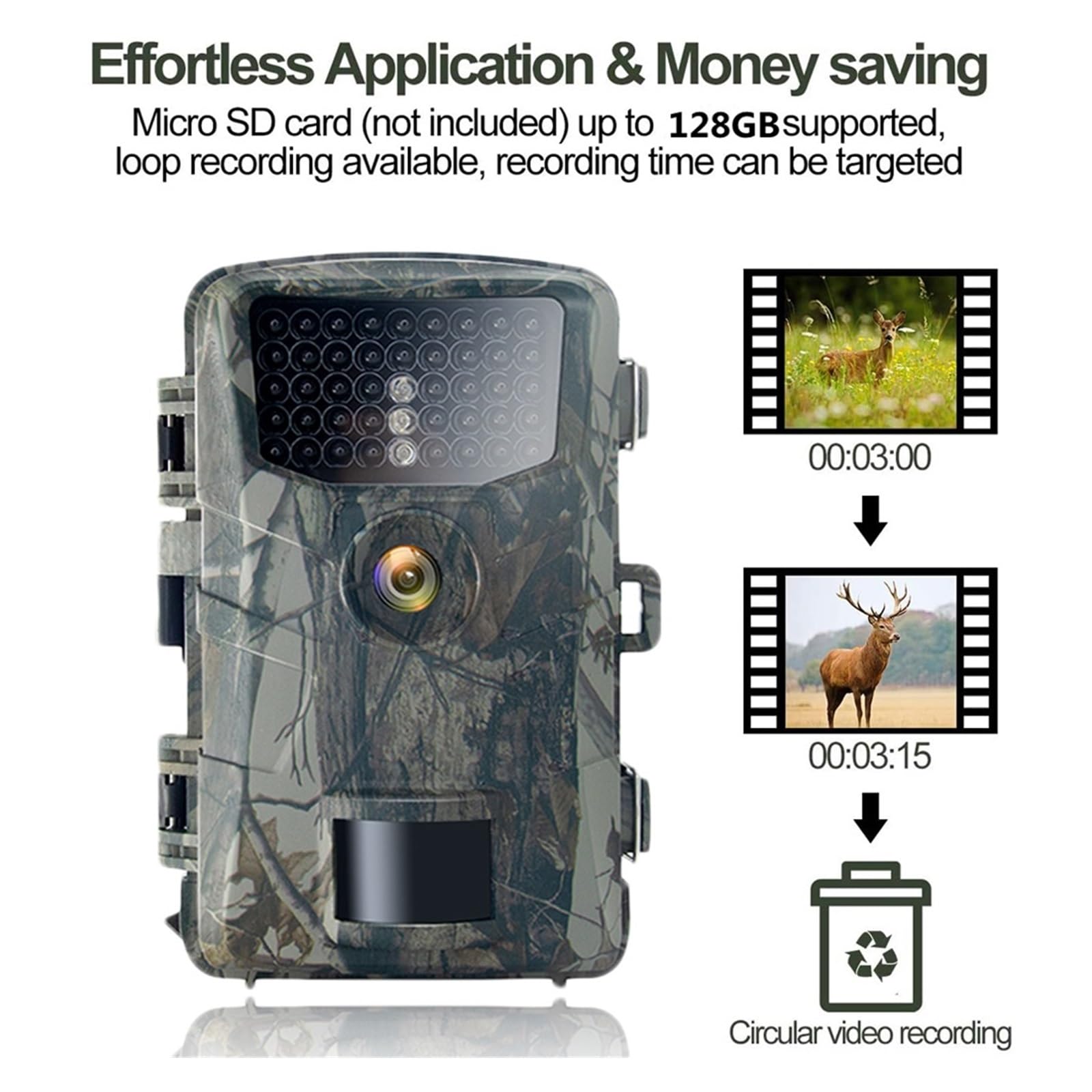 VChics Caméra de Chasse, Trail Camera 2.7K 48MP 940NM Caméra De Chasse Infrarouge Suivi Vitesse Déclenchement 0.3s IP66 Starlight Vision Nocturne Piège Jeu Cam