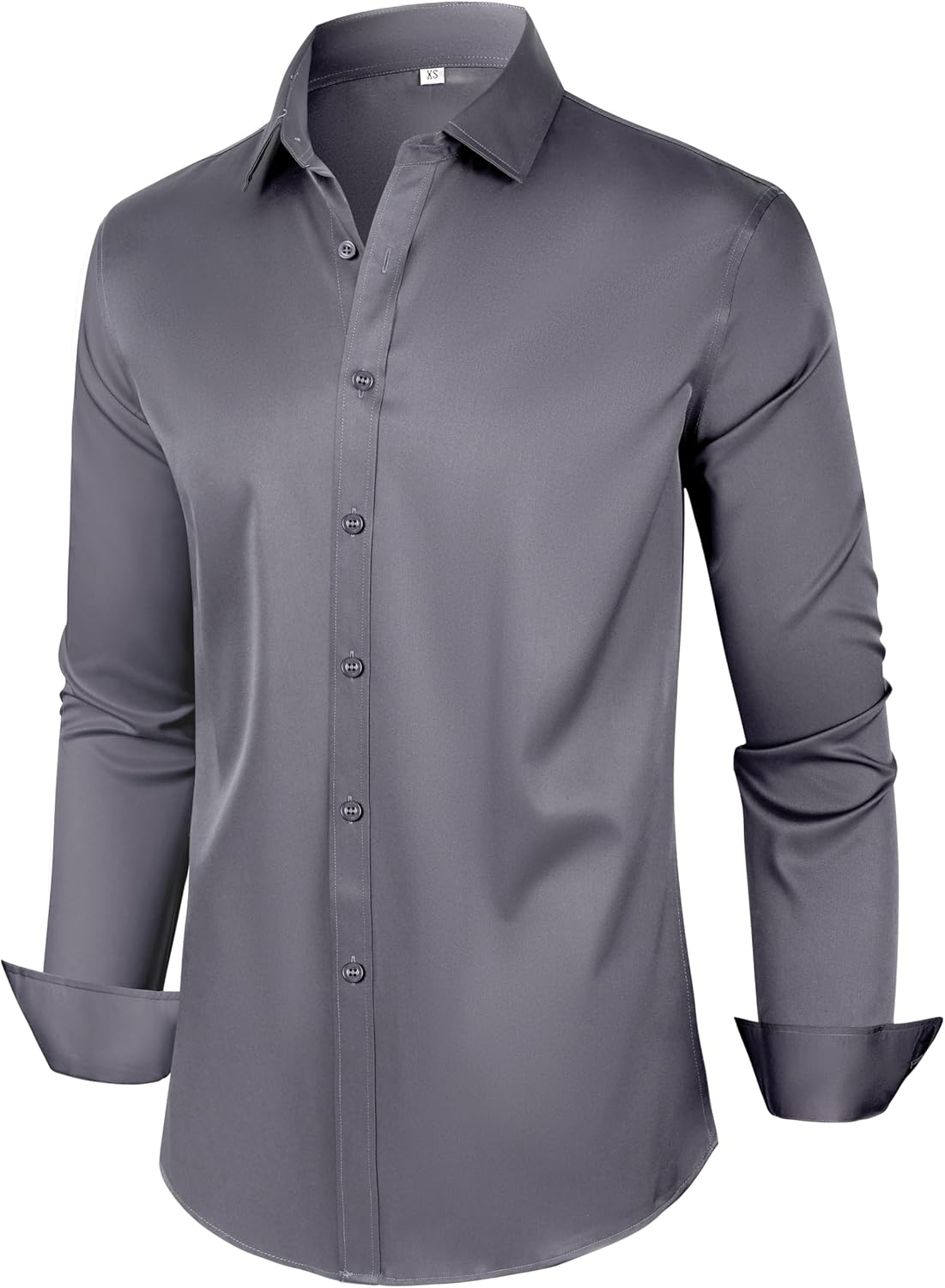 Mens Dress Shirts Long Sleeve Collared Shirt Wrinkle Resistant Formal Shirts Business Casual Button Down Shirt Medium 00105_grey image 2 of 3 B0DBLKQ3ZY