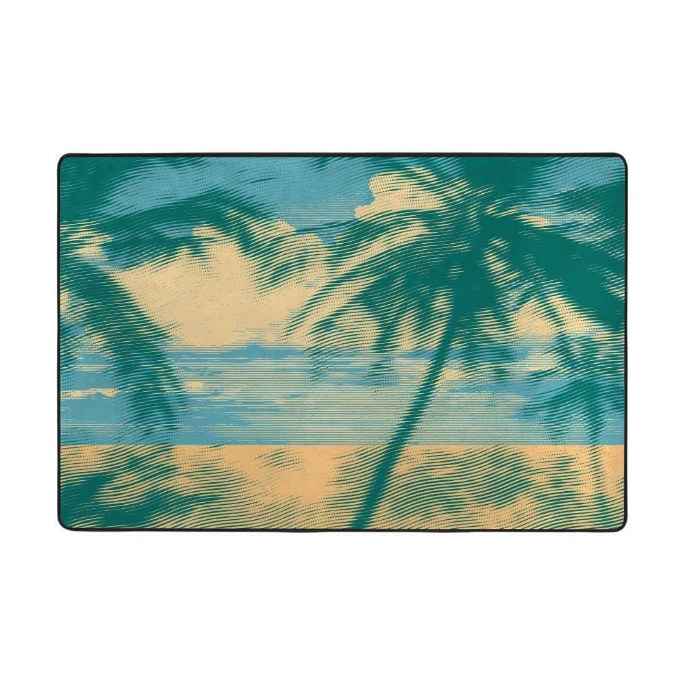 Tapis de sol tropical vert pour salon et chambre d'enfant