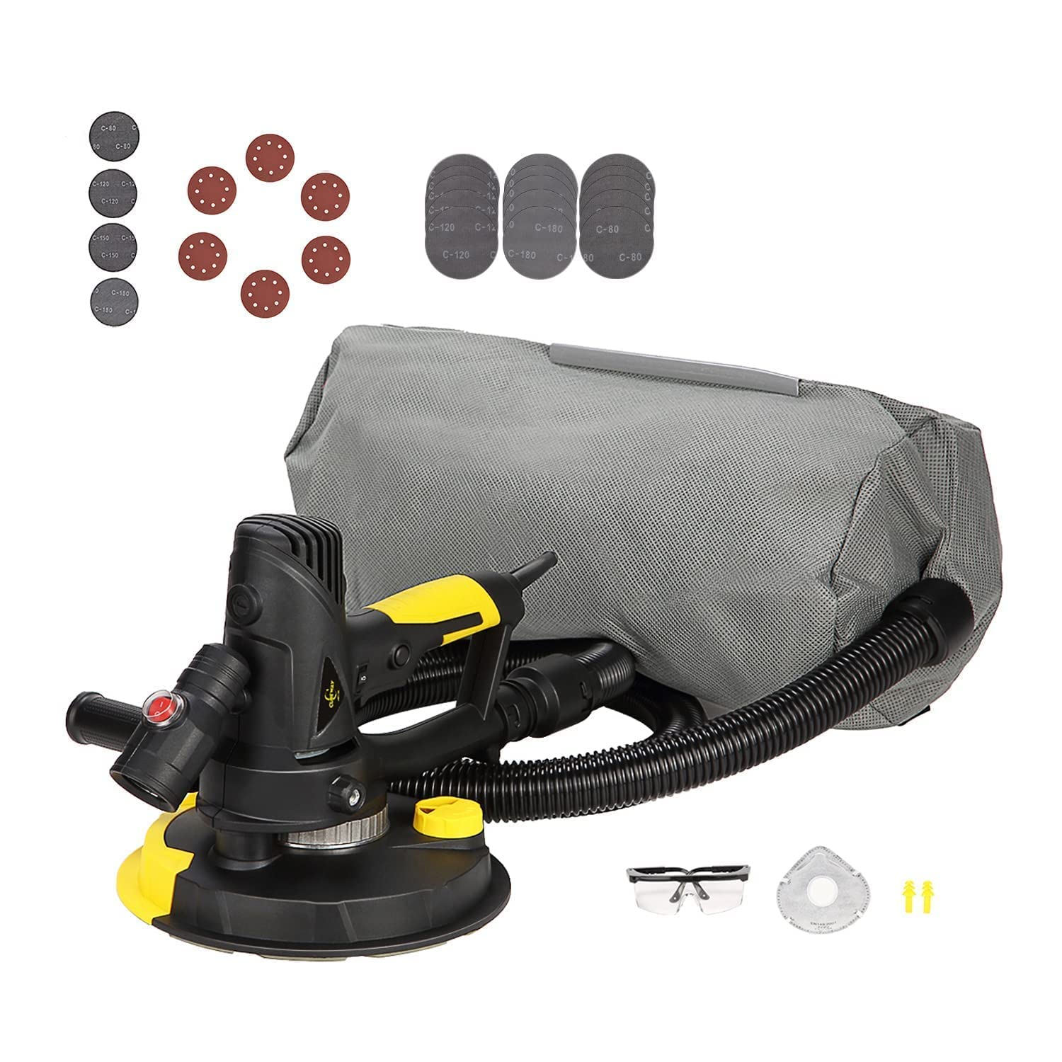 Photo 1 of **USED**  Electric Drywall Sander with Vacuum, Variable Speed and 26FT Power Cord, Drywall Sanding Machine with Extra Mesh Sanding Discs and Safety Kit, CUBEWAY