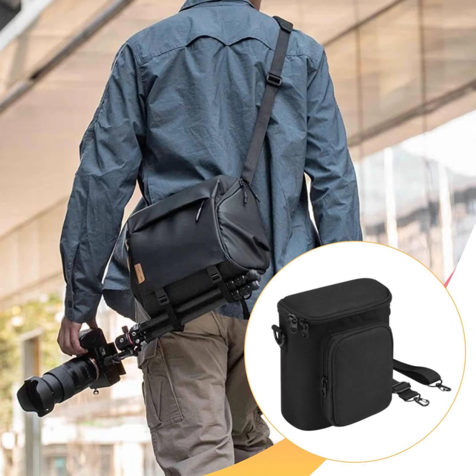 Borsa Organizer per binocolo, Versatile e Robusta, in Tessuto Oxford Nero, Portatile, Ideale per attività all'aperto Come Arrampicata, per 42 Mm