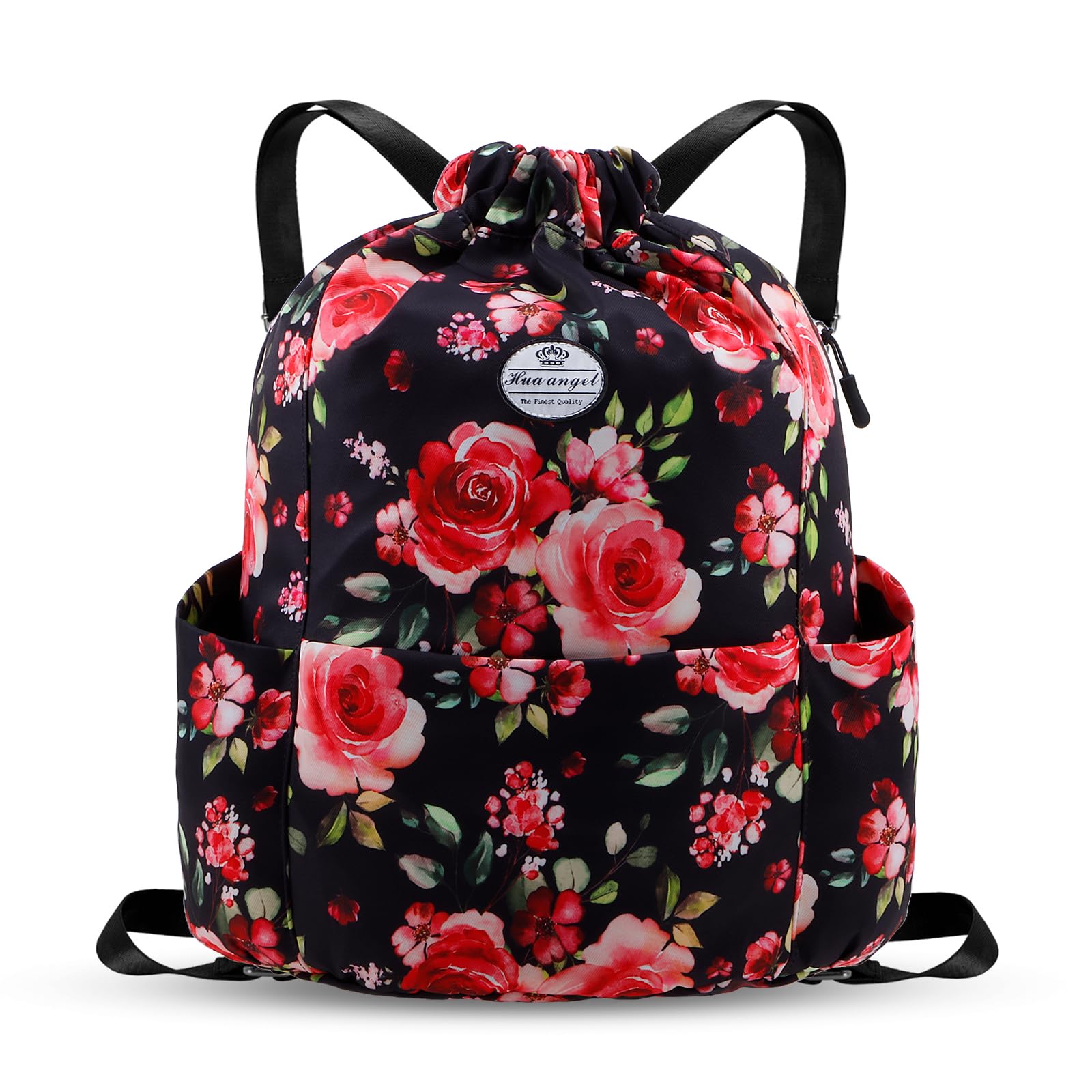 HUA ANGEL Drawstring Backpack Bag, Sport Gym Sackpack Lightweight Small Gym Bag for Men Women Pull String Sport Beach Bag