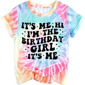 KALYRE Birthday Girl Shirt Its Me Hi Im The Birthday Girl Its Me T-Shirts Kids Short Sleeve Tee Outfit 5-14 Year