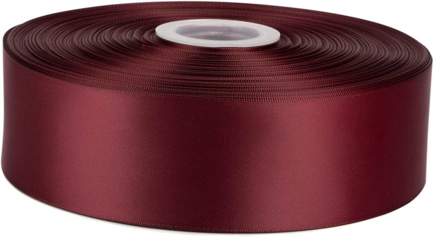 100 Yards Burgundy Double Faced Satin Ribbon - 2" Width for Wedding, Gift Wrapping, Floral Arrangement and Crafts