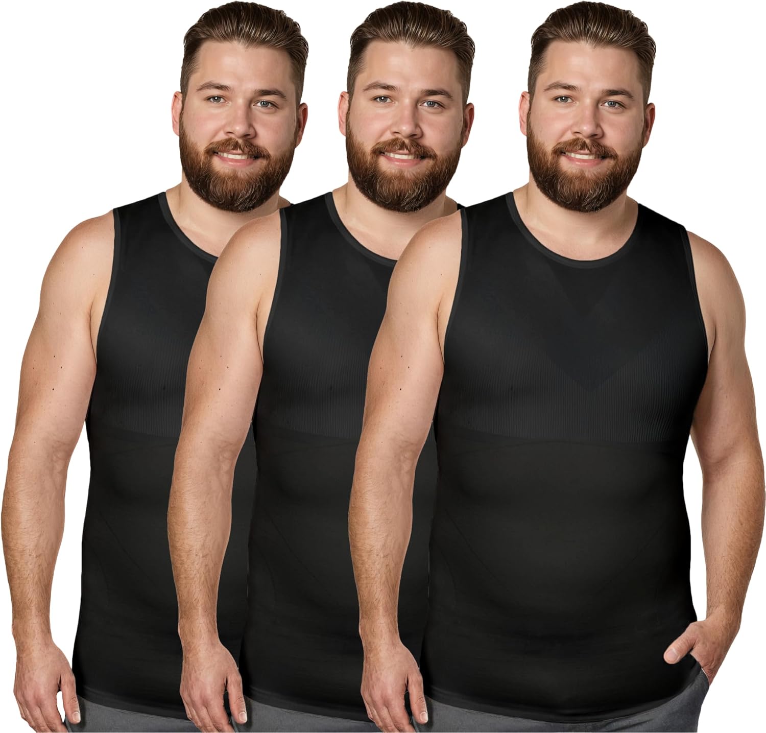 QORE LOGIQ Gynecomastia Compression Shirt Men - Premium Slimming Undershirt Compression Tank Top Mens Shapewear & Body Shaper