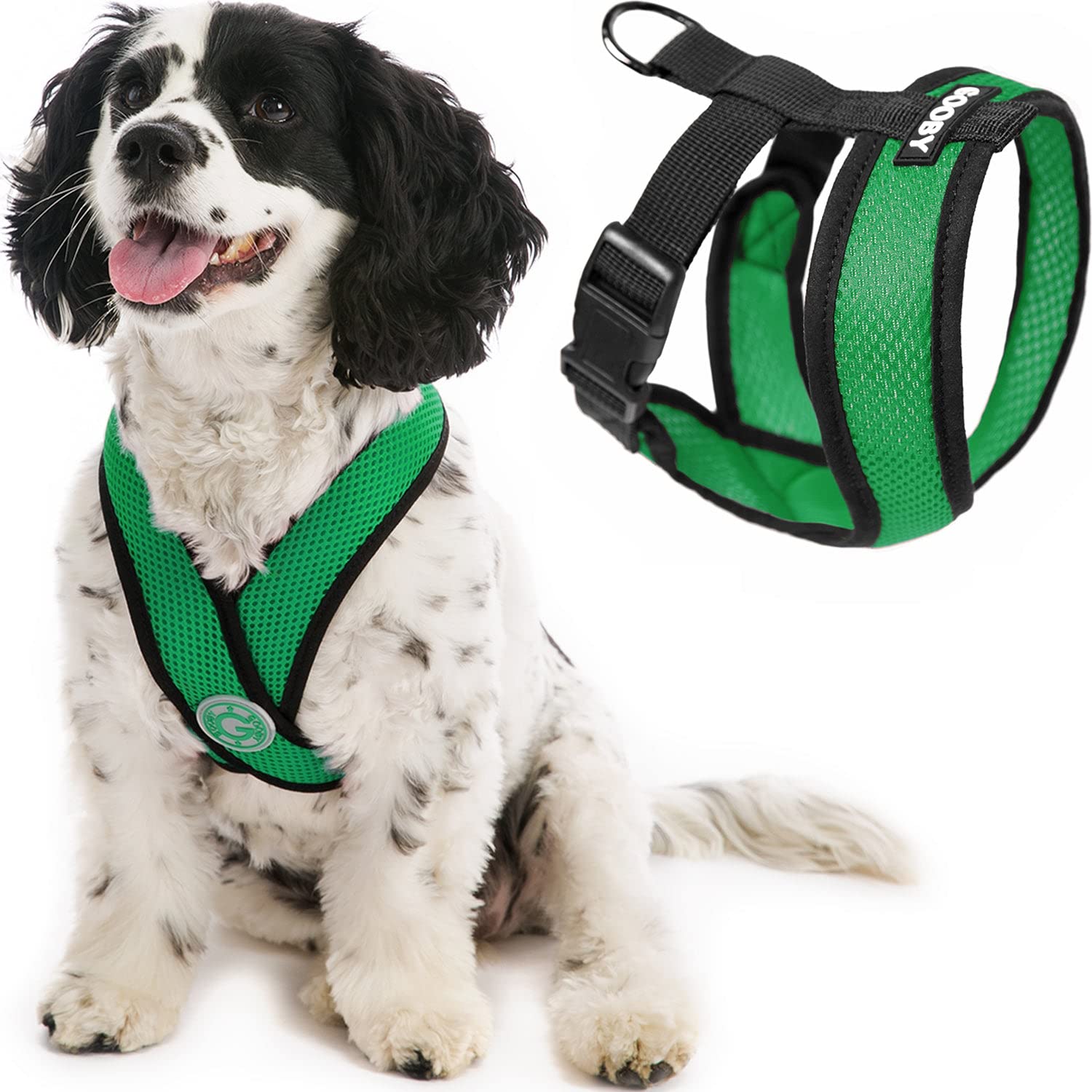 Photo 1 of [Size S] Gooby Comfort X Head in Harness - Hunter Green, Small - No Pull Small Dog Harness Patented Choke-Free X Frame - On The Go Dog Harness for Medium Dogs No Pull or Small Dogs for Indoor and Outdoor Use Small Chest (11.75-15.5") Hunter Green