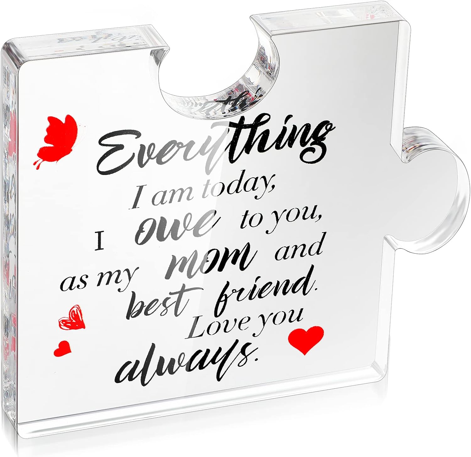 Mother's Day Gifts Mum Birthday Gifts for Mum from Daughter Son Acrylic Block Puzzle Thank You