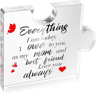 Mum Birthday Gifts for Mum from Daughter Son Acrylic Block Puzzle Thank You Gifts Mum Plaques Engraved Plaque Gift with Beautiful Phrases for Mum Stepmom Mother in Law (For Mother)