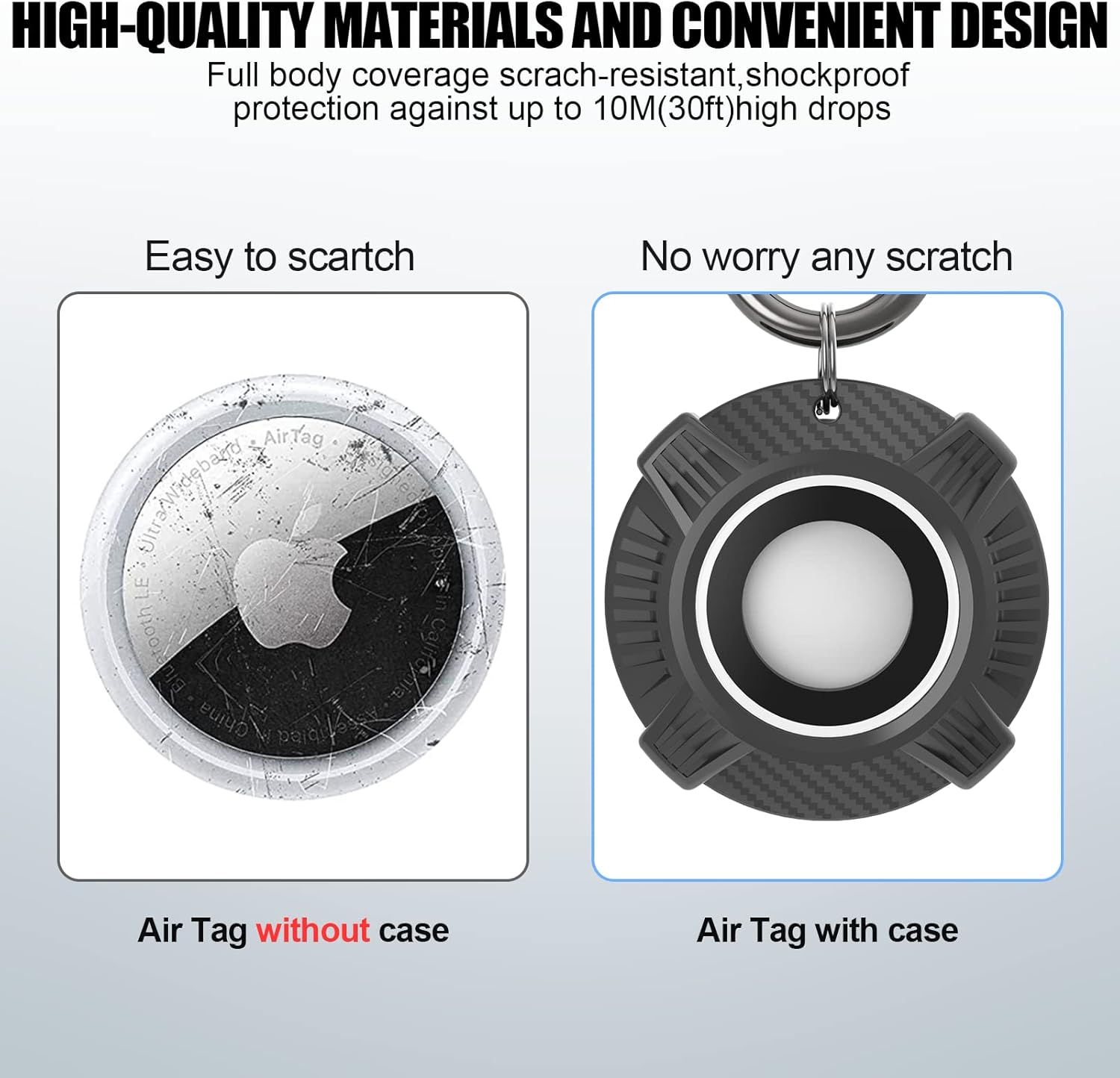 ipx8 waterproof airtag keychain holder casehard pctpu full body protective tracker caseair tag gps item finder tracker key ring lightweight anti sc