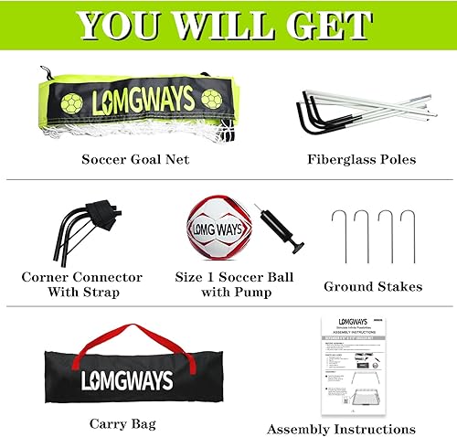 Miniatura 3 de Portería de fútbol  Red plegable para niños y jóvenes  Portería de fútbol interior + exterior con bolsa de transporte  Fácil instalación  Varios