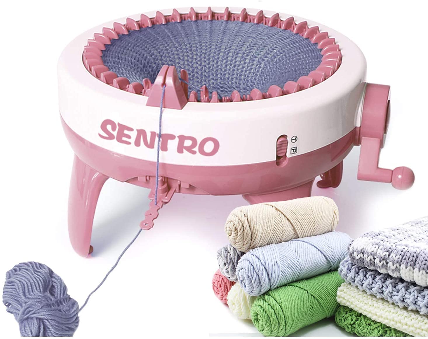 FYGAIN SENTRO 40 Needles Knitting Machine, Smart Round Spinning Crochet Knitting Machine
