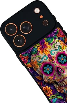 iPhone 17 Pro Max Uyumlu Kuru Kafa Tasarımlı Glossy Premium Kılıf, Çok Renkli