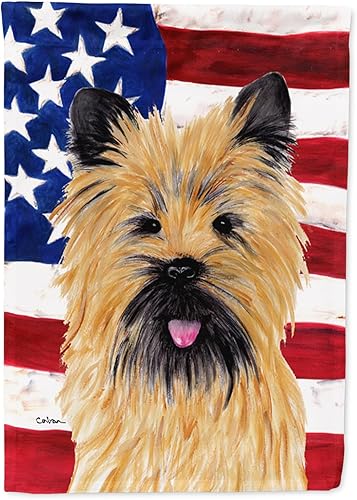 Miniatura 53 de Caroline's Treasures SS4017GF Bandera de Estados Unidos con Bulldog Inglés para jardín, bandera decorativa para patio exterior, patio, parterres,