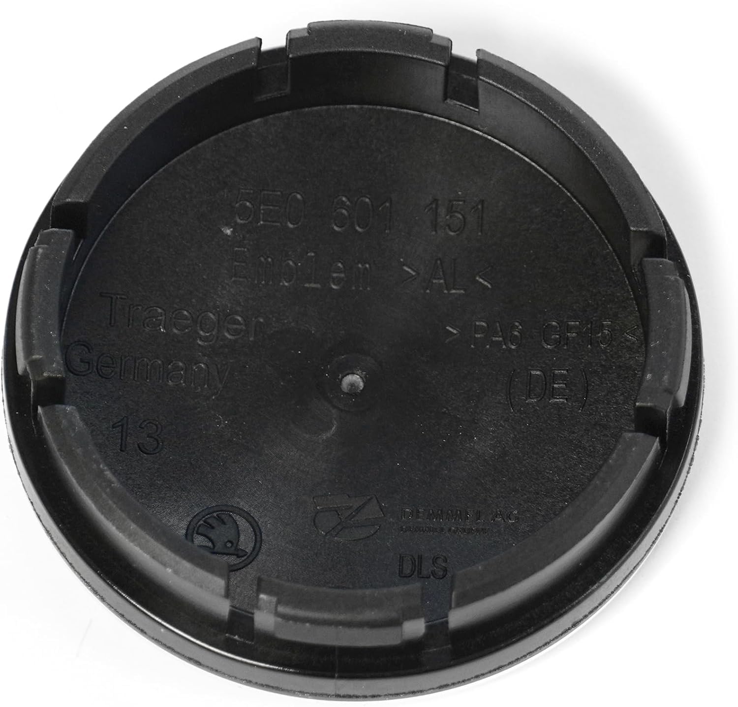 Skoda Coprimozzi per Cerchi in Lega, Nero e Cromo, Diametro Esterno ca. 56 mm, 5E3071213