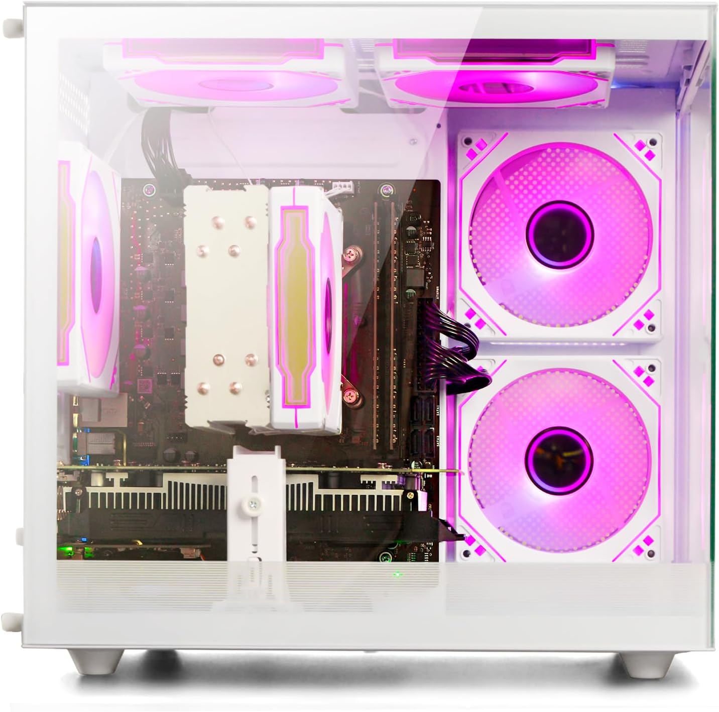 Gaming PC Desktop, Ryzen 7 8700F, GeForce RTX 5060(8G), 32GB DDR5 RAM, 1TB NVMe 3.0 SSD, Wi-Fi 6 650W PSU High-end Tower Computer (White) thumbnail