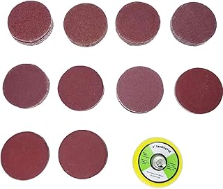100 PCS 2 Inch Hook & Loop Sanding Discs Sandpaper with Backer Plate 1/4" Shank for Drill Grinder Rotary Tools - Assorted 60 100 120 150 180 240 320 800 1200 2000