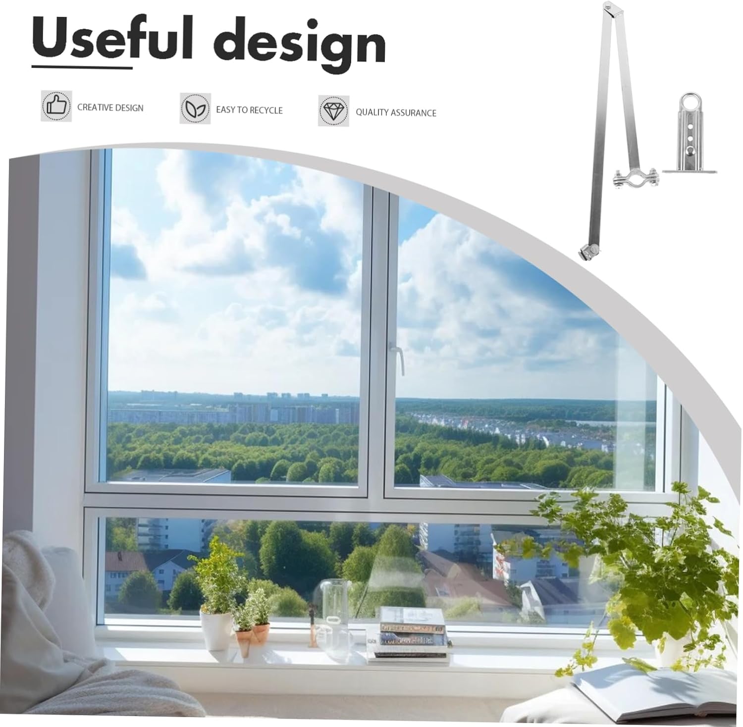 Angoily 1set Automatic Window Opener Crank Handle Hand-Operated Window Vent Tool for Use Easy to Install Stable and Mechanism for Enhanced Ventilation
