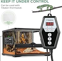 Vista 2 de Tikaton Juego combinado de almohadilla térmica para reptiles y termostato digital, calentador debajo del tanque para tanque de 10-20 galones/30-40