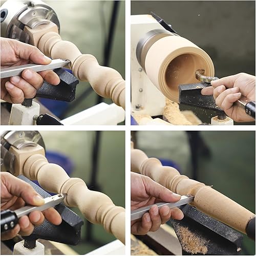 Miniatura 6 de Kit de herramientas de torneado de madera con punta de carburo, desbaste y acabado, mango de aleación de aluminio intercambiable con inserciones de