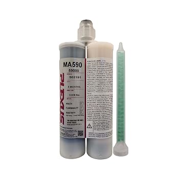 Plexus MA590 Structural Methacrylate Adhesive, Black, 400ml, 90-105 Min Working Time, 11 Mix Ratio with Included Mixing Nozzle