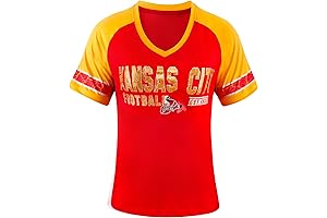 Vintage Sporty V Neck Kansas City Chiefs Women's Football Shirt