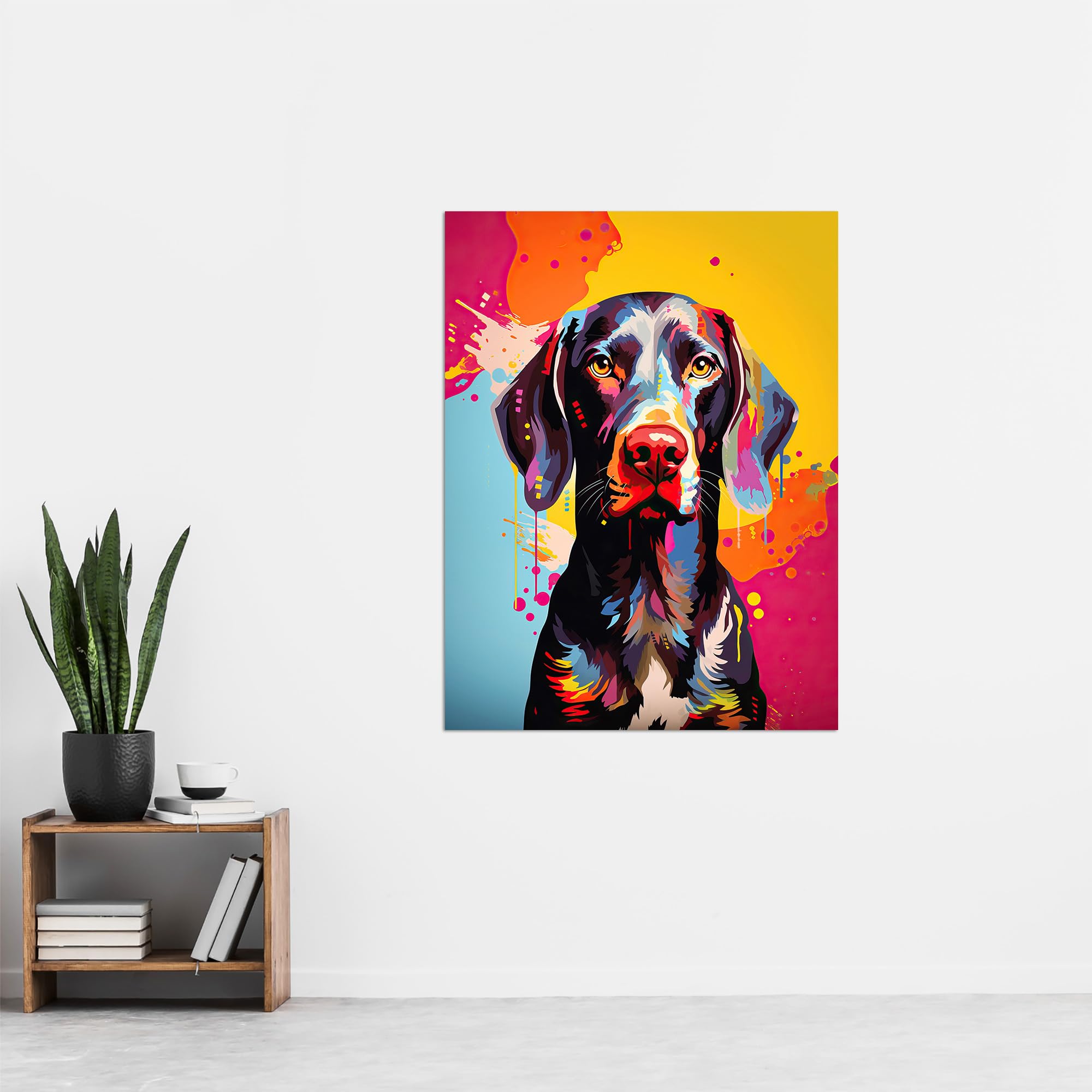 Artery8 Shorthaired German Pointer Dog Lover Gift Pet Portrait Colourful Artwork Painting Extra Large XL Wall Art Poster Print - Image 4