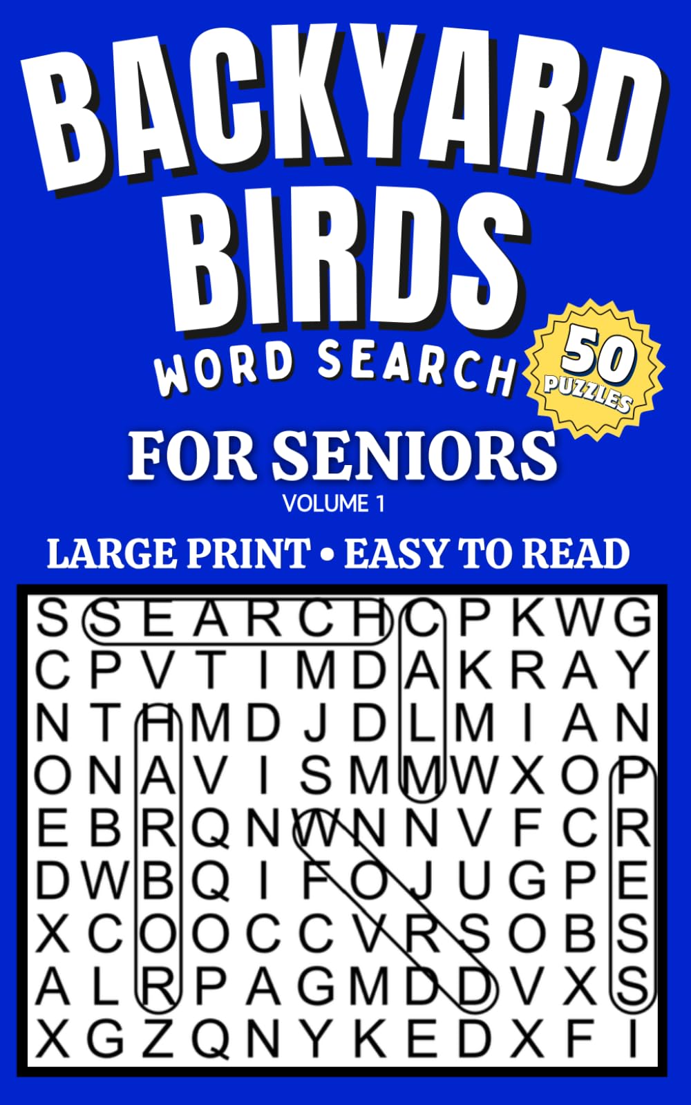 Backyard Birds Word Search: Large Print Easy Puzzles for Seniors