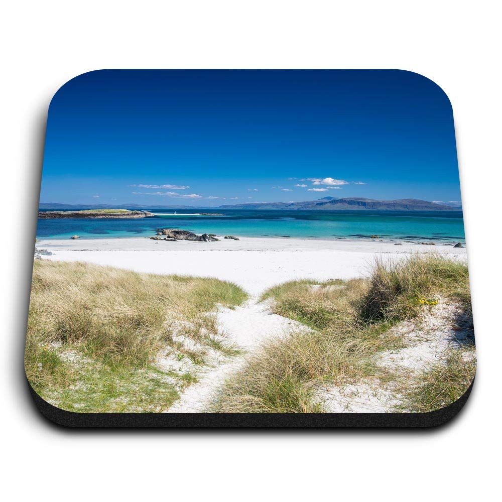 1 x Square MDF Fridge Magnet - Beach Isle of Iona Scotland 44234