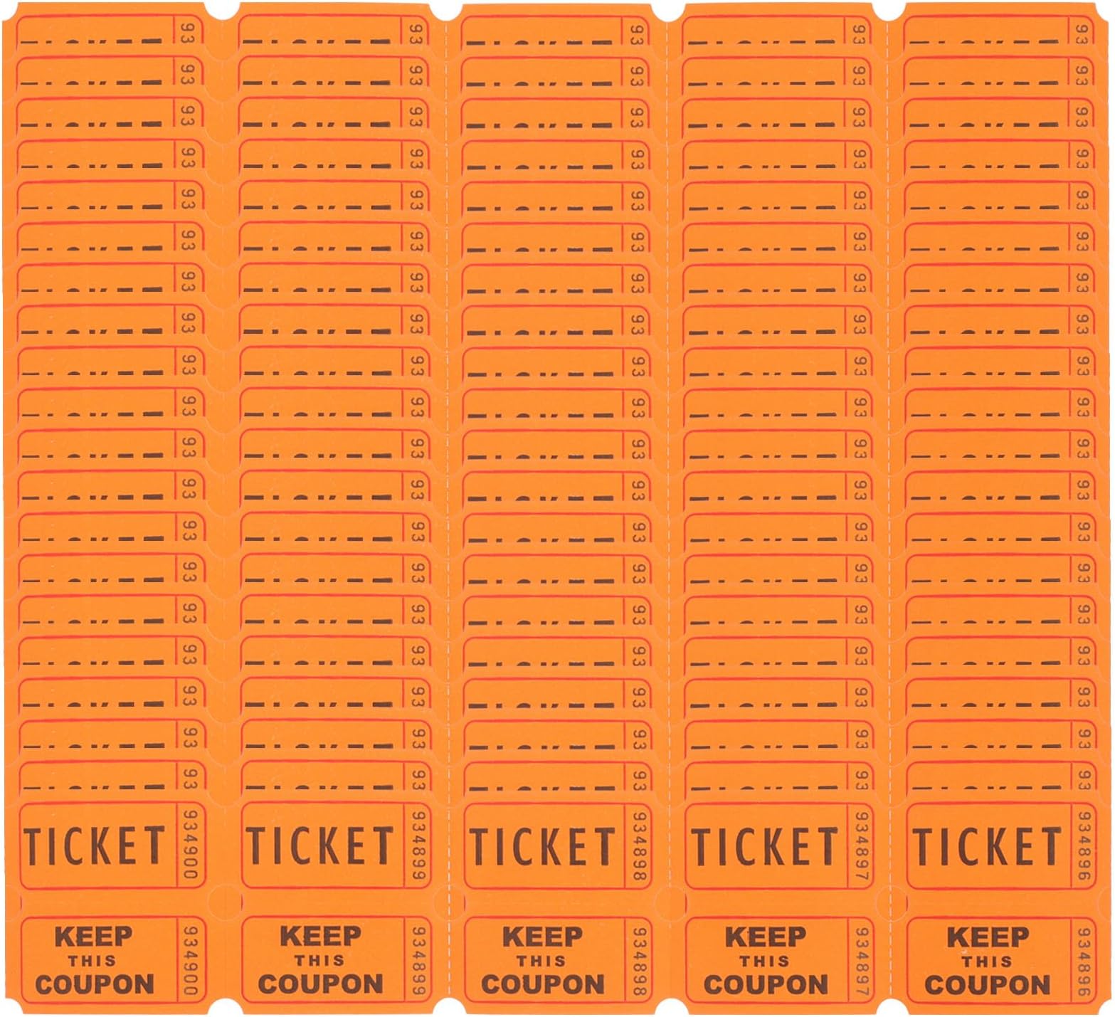 100 Pcs Raffle Tickets Double Roll Tickets for Events, Carnivals, Class Reward, Fundraiser Tickets Roll Amusement Park Tickets Universal Tickets