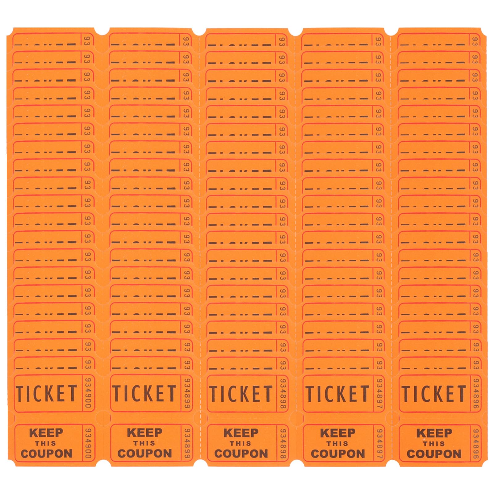 100 Pcs Raffle Tickets Double Roll Tickets for Events, Carnivals, Class Reward, Fundraiser Tickets Roll Amusement Park Tickets Universal Tickets