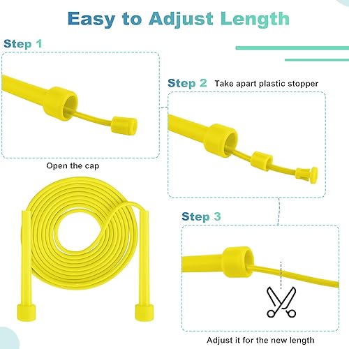 Miniatura 4 de Aodaer Cuerda de saltar de PVC ajustable para niños, cuerda de saltar multicolor a granel con asas de plástico, ligera para ejercicio de fitness al