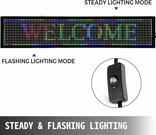Miniatura 6 de LyeXD 7Colors - Letrero LED de 40 x 8 pulgadas, letrero LED personalizado, tablero de mensajes LED, pantalla de mensajes digital, programable,