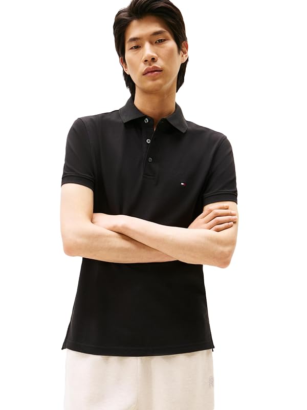 Tommy Hilfiger Men's 1985 Slim Short Sleeve Polo Black by Tommy Hilfiger - Used condition - US$35.10