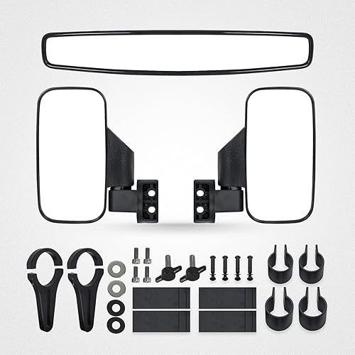Miniatura 7 de RANSOTO Espejo retrovisor lateral UTV y espejo central para barra antivuelco de 1.75 pulgadas compatible con Polaris RZR 900 1000 Turbo PRO XP,