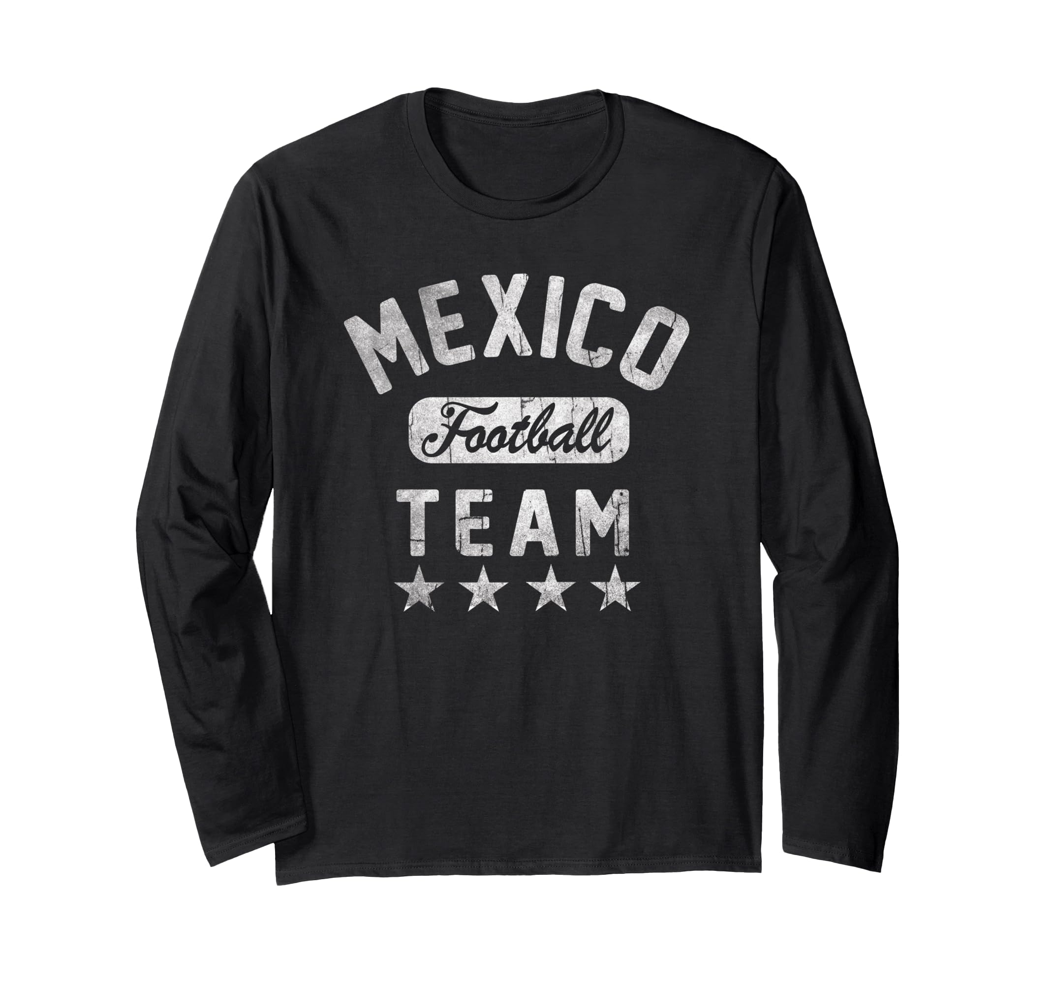 Mexico Football Team Faded Jersey Long Sleeve T-Shirt, Black