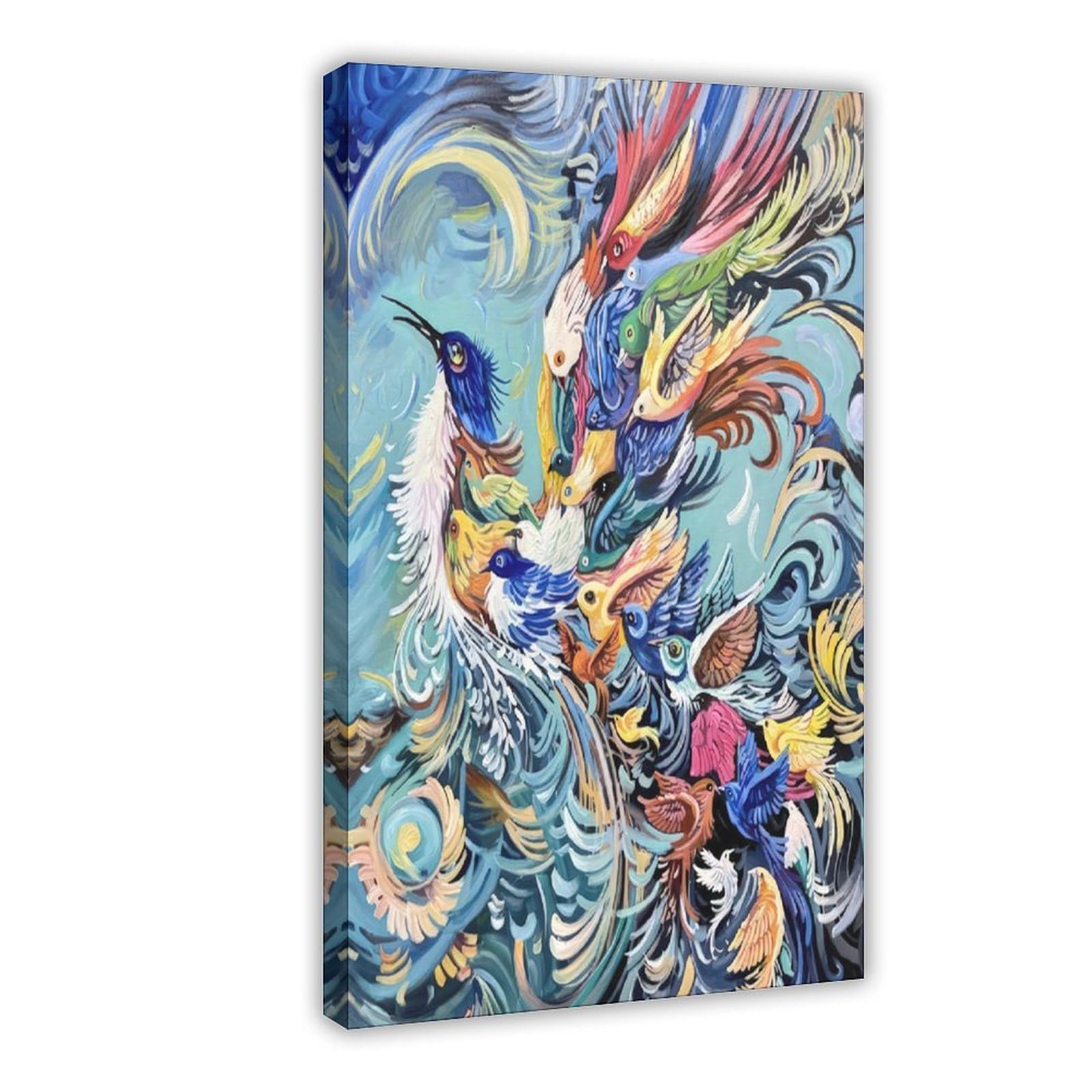 Bareronor Phoenix Abstract Bird Poster Canvas Poster Bedroom Decor Landscape Office Room Decor Gift 12" L X 18" W