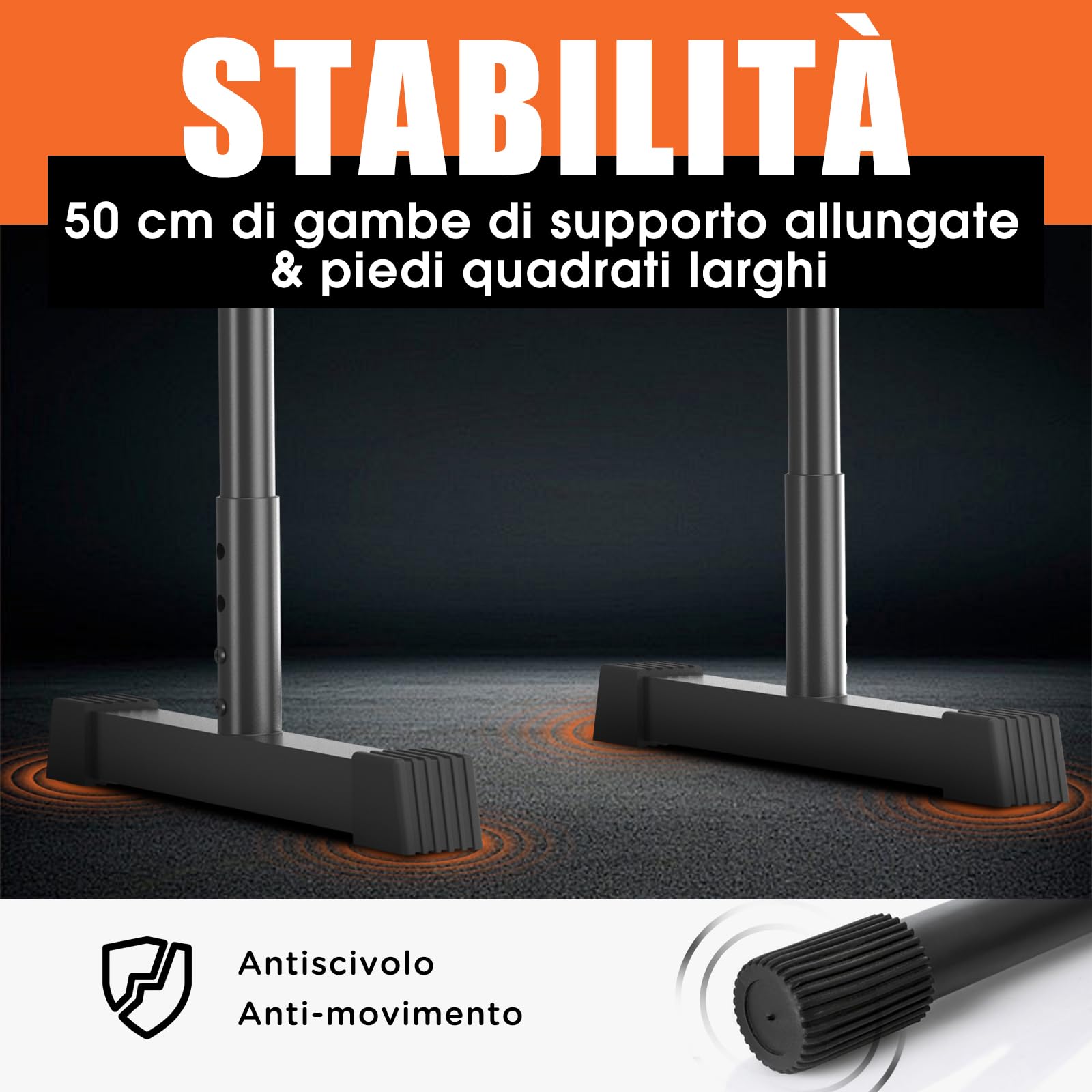 DH FitLife Dip Parallele Bars | Barre Parallele & Dip-Station Regolabile 80-90 cm | Parallettes per Calisthenics & Allenamento di Forza | Stabile & Sicura | Attrezzatura Fitness per Interni & Esterni