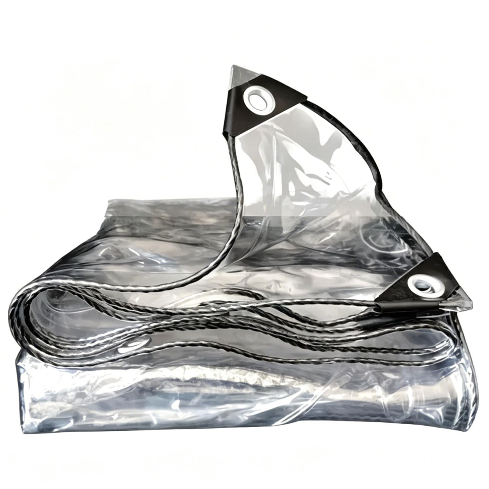 Clear Tarp Waterproof with Grommets, Heavy Duty PVC Vinyl Tarps, Transparent Tarpaulin for Outdoor Patio, Pergola, Greenhouse, Camping, Pet Enclosure (4x10m)