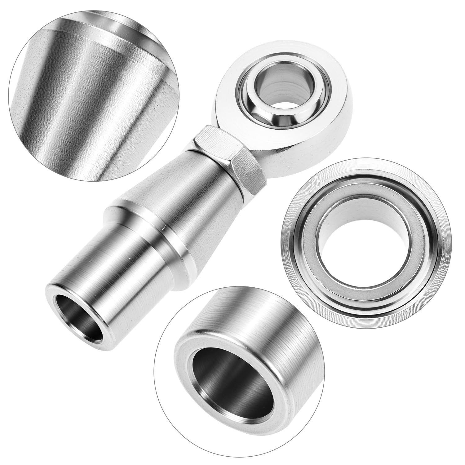 QWORK 5/8" Heim Joints Rod End Kit, 2 Pair 0.625” Chromoly Joints Panhard Rod End Kit, Right & Left Hand Thread, with Tube Adapters and Jam Nuts