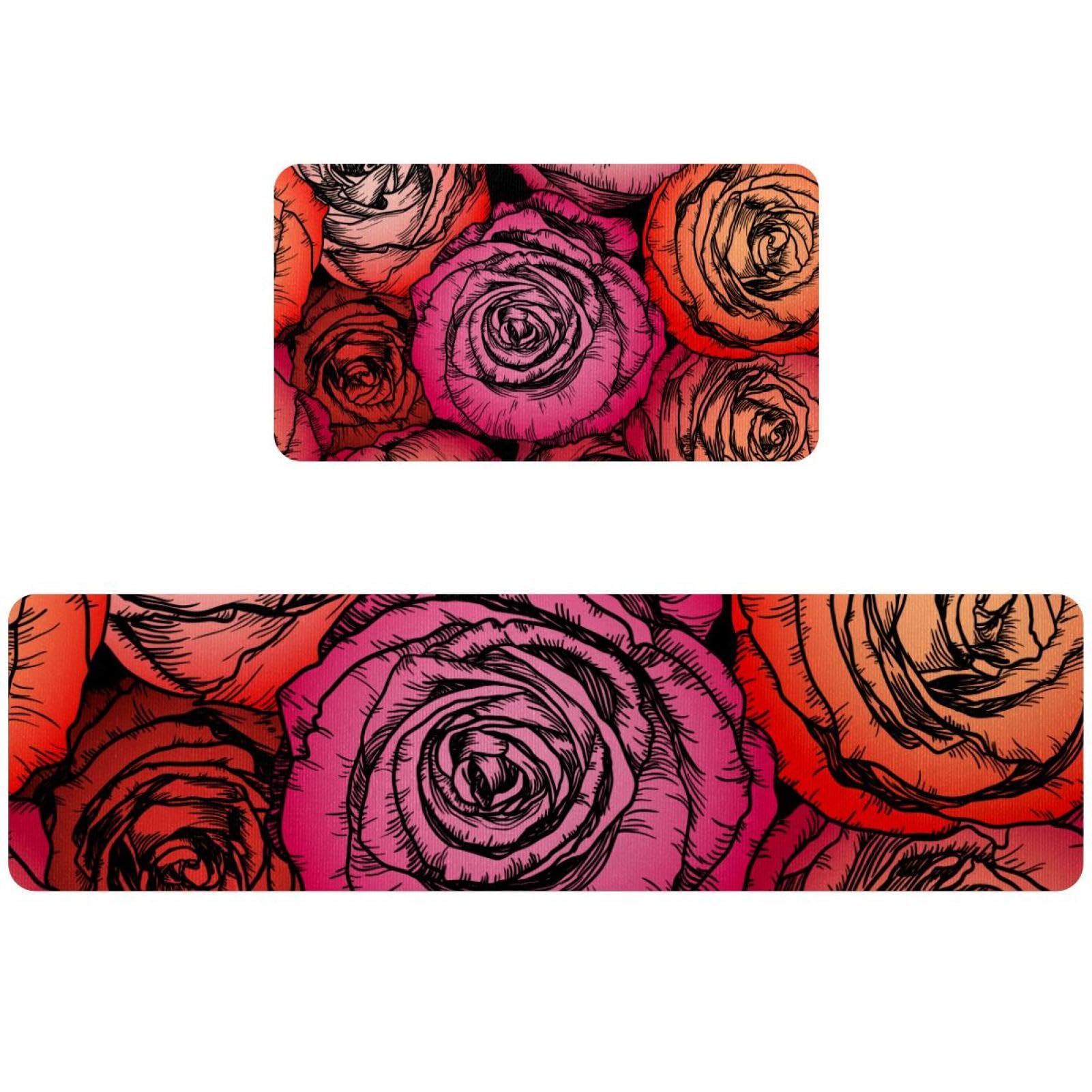 Tapete de cocina floral elegante ideal para decorar el pasillo y el cuarto de lavado