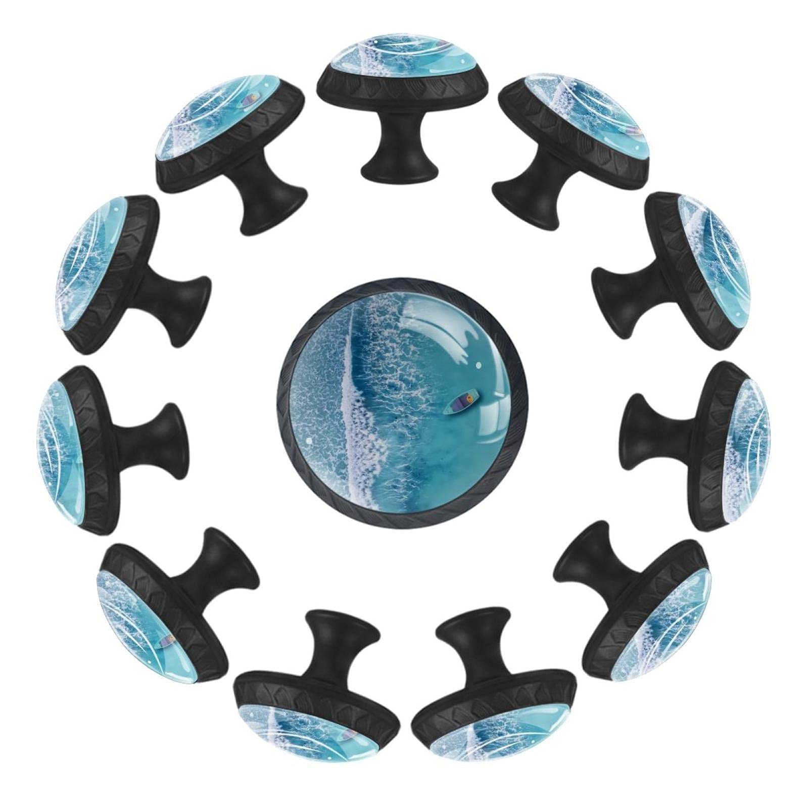 Boutons de tiroir vagues et bateau 35mm au design marin pour finitions de meubles