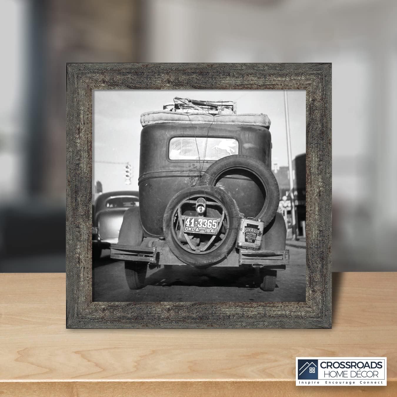 Crossroads Home Décor Okies’ Car, Great Depression Images, Historical Picture Frame, 8536BW