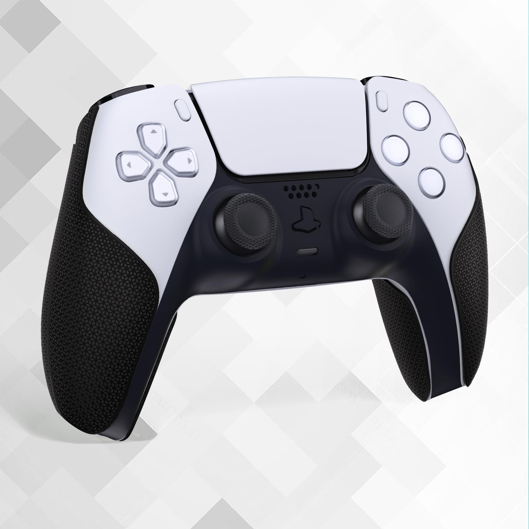 PlayVital Controller Sticker do PS5 - Naklejki Antypoślizgowe, Split Design Podkładki Grip Skin, Ochraniacz Uchwytów - Czarny