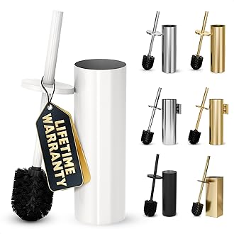 White Toilet Brush and Holder Set